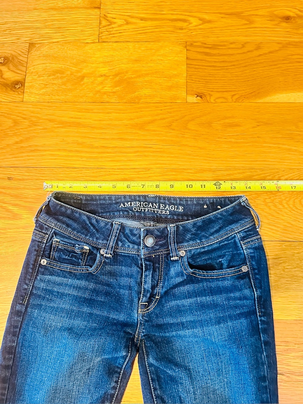 American Eagle Women's Dark Wash Kick Boot Stretch Jeans size 2 07/13 - Picture 3 of 8